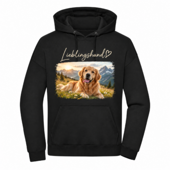 Oversized Hoodie mit Lieblingshund-Motiv – Gestaltungsbeispiel